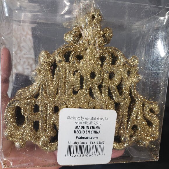 Lot of 4 Gold Glitter Christmas Tree Ornaments Bows with Faux Pearl - Picture 4 of 7